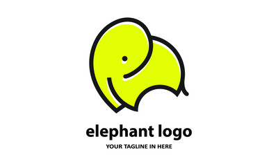 The concept of modern Simple elephant logo design is easy to remember	