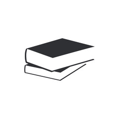 Book stack vector, black icon