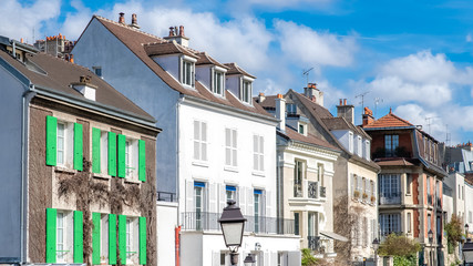 Montmartre in Paris, a very romantic parisian street and buildings
