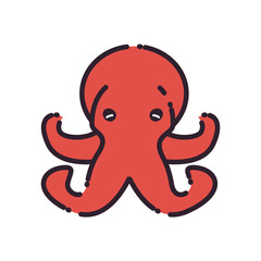 Isolated octopus fill style icon vector design