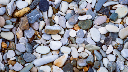 Sea stones pebbles, natural background