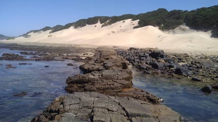 Obraz premium Riff und Strand mit Düne Küste Südafrika