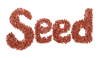  Flax seed on a light background, used for healthy nutrition.