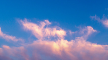 colourful clouds in the evening, warm sunlight.