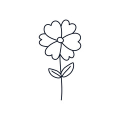 beautiful flower icon, line style