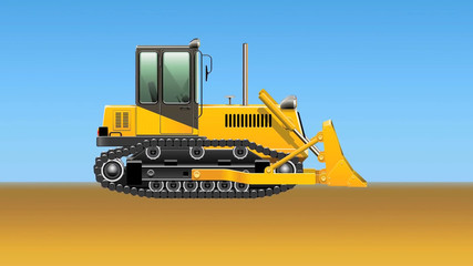 Obraz na płótnie Canvas Bulldozer vehicle, construction Equipment