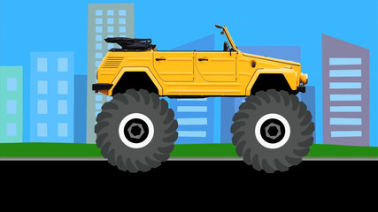 Hummer with big wheels,monster truck city vehicle