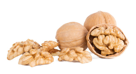 a frash Walnuts isolated on white background