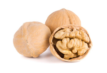 a frash Walnuts isolated on white background