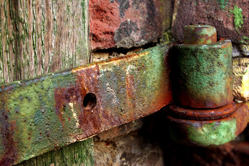 Scharnier, Rost, alt, Tür