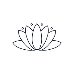 lotus flower icon, line style, minimalist tattoo concept