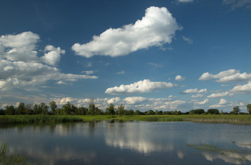  Lake with blue sky and clouds 3