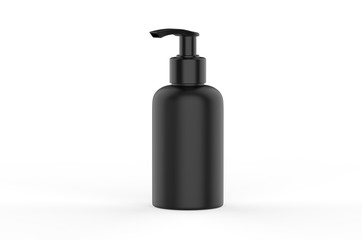 Blank Plastic Bottle with Pump Dispenser For Branding, 3d render illustration.