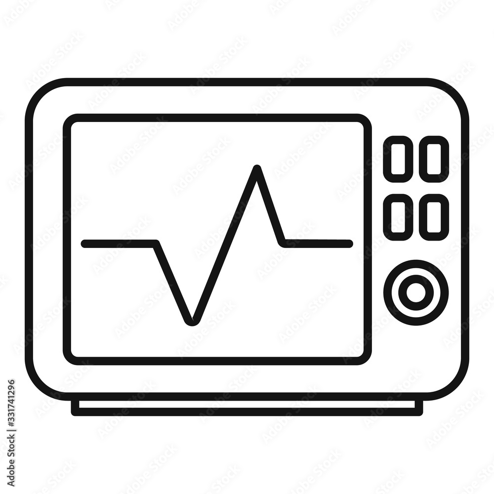 Poster heart rate monitor icon. outline heart rate monitor vector icon for web design isolated on white bac