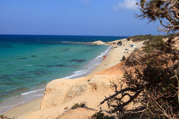 Alyko beach, Naxos / Greece - August 24, 2014: Alyko beach view in Naxos, Cyclades Islands, Greece