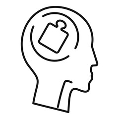 Mental puzzle icon. Outline mental puzzle vector icon for web design isolated on white background