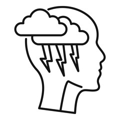 Brainstorming icon. Outline brainstorming vector icon for web design isolated on white background