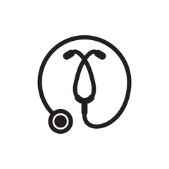 stethoscope icon in trendy flat style