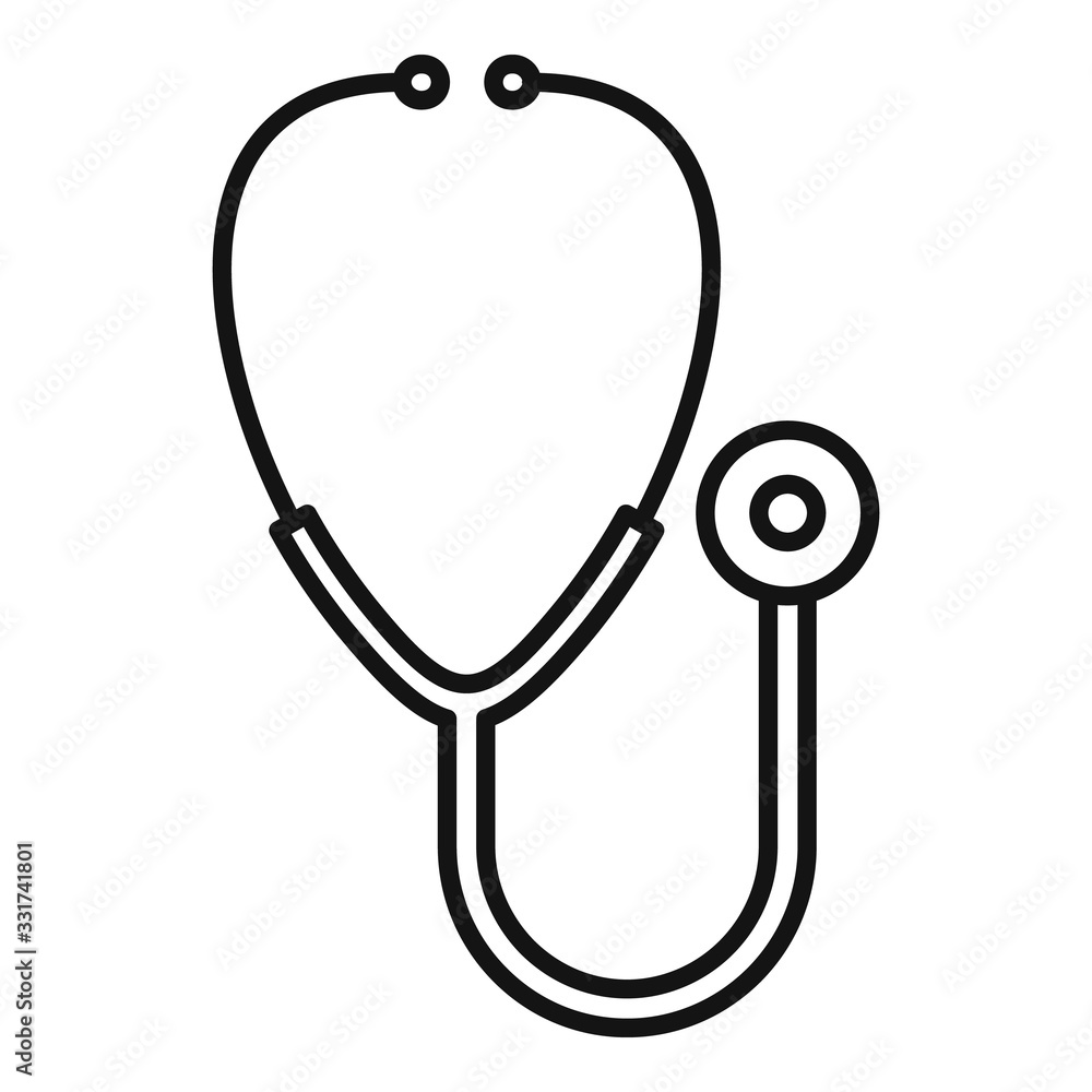 Poster stethoscope icon. outline stethoscope vector icon for web design isolated on white background