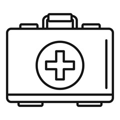 First aid kit icon. Outline first aid kit vector icon for web design isolated on white background