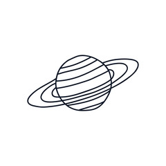 saturn planet icon, line style