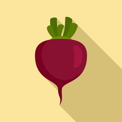 Vegan beet icon. Flat illustration of vegan beet vector icon for web design