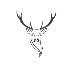 Deer logo design vector illustration. on white background. symbol. icon. Wild Animals