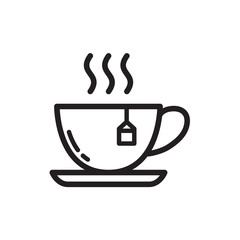 tea icon in trendy flat design