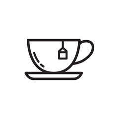 tea icon in trendy flat design