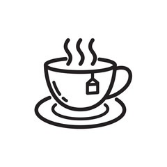 tea icon in trendy flat design