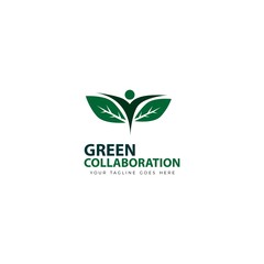 Green Collaboration Logo Template