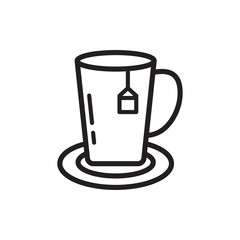 tea icon in trendy flat design