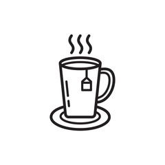 tea icon in trendy flat design