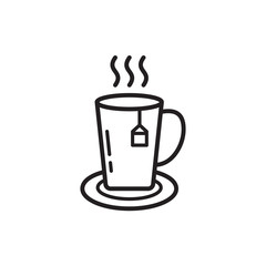 tea icon in trendy flat design