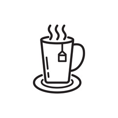 tea icon in trendy flat design