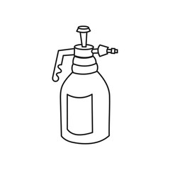 Outline spray bottle vector isolated on white background.