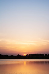 sunset over lake