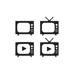 television icon, flat design tv icon