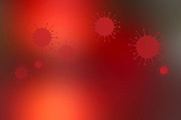 Fototapeta na wymiar Coronavirus disease COVID-19 abstract red background. COVID-2019 on a red background with copy space for text. Red virus illustration. Coronavirus frame images. Virus infection concept