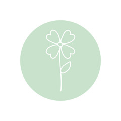 flower icon, minimalist tattoo concept, line block style