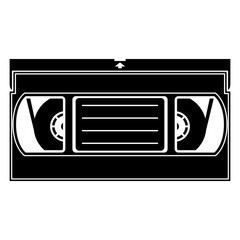 VHS video tape cassette in black and white