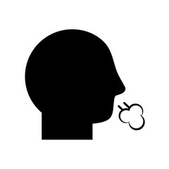 avatar head with cough symbol silhouette style icon vector design