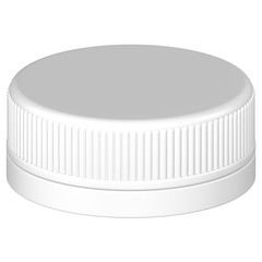 Realistic 3D Bottle Cap Mock Up Template on White Background.3D Rendering 
