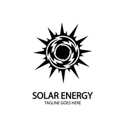 Solar energy panel and sun icon isolated on white background