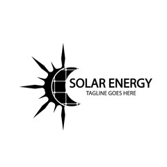 Solar energy panel and sun icon isolated on white background