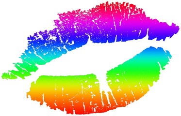 Trace de baiser arc-en-ciel