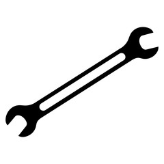 two-sided wrench in black and white