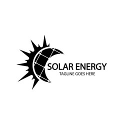 Solar energy panel and sun icon isolated on white background