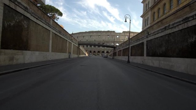 March 18th 2020: View of the Colosseum without tourists due to the quarantine