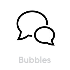 Bubbles chat message icon. Editable line vector.